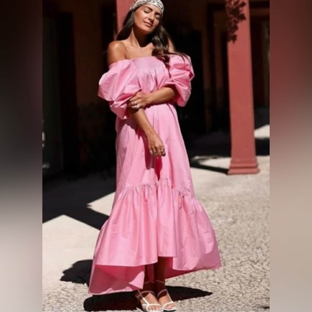 H&M Pink Off-Shoulder Maxi Dress